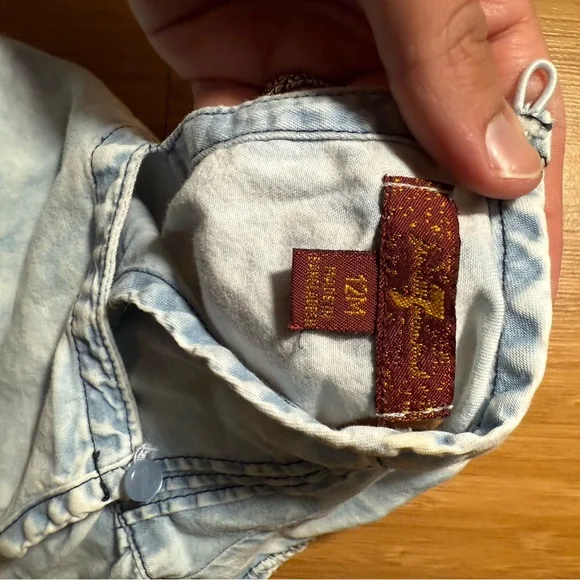 7 For All Mankind 12 M Toddler Girls Play Condition Floral Romper Denim Tee - Picture 12 of 13